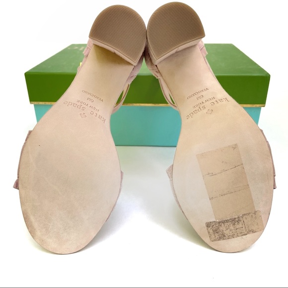 Kate Spade Odele Ruffle Dress Sandal Suede Leather Size 6 in Dusty Blush - Picture 9 of 12